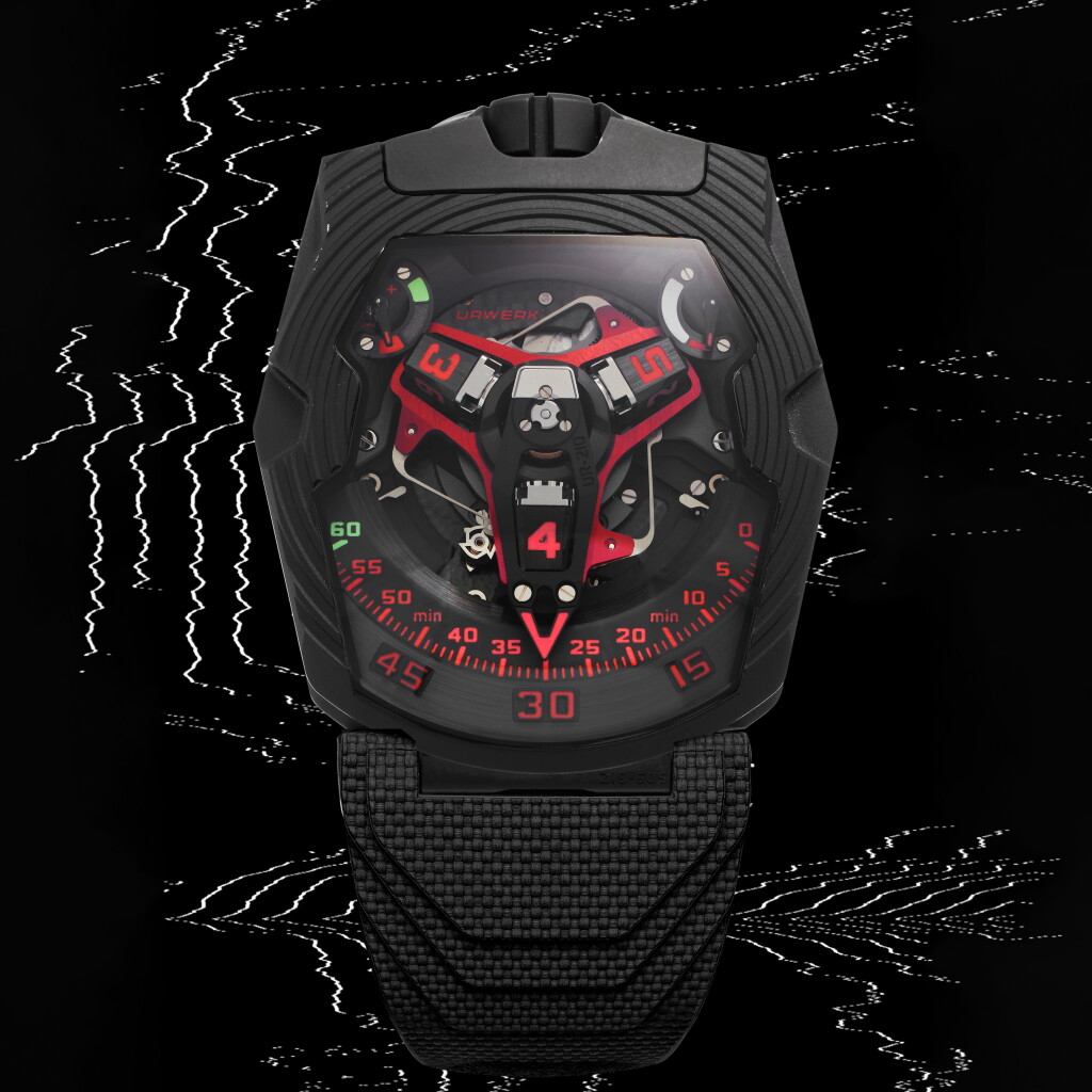 View full screen - View 1 of Lot 47. Reference UR-210 Black Platinum | A unique blackened platinum and titanium wristwatch with flyback minutes, power-reserve and winding efficiency indication | Circa 2017.