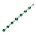 JADEITE AND DIAMOND BRACELET 天然翡翠 配 鑽石 手鏈