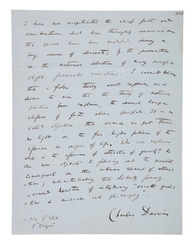 View full screen - View 1 of Lot 1025. Darwin, Charles | His definitive statement on natural selection, and his legacy.