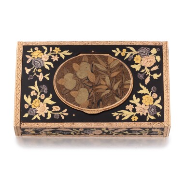 View full screen - View 1 of Lot 1193. A rare and complex gold, ivory and lacquer nécessaire à secrets, probably A. J. L. Couturier, Paris, 1758.