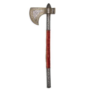 View full screen - View 1 of Lot 10. A Fine Ottoman Axe, Turkey, 19th Century.