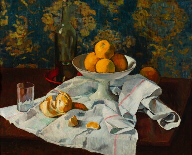 View full screen - View 1 of Lot 272. Nature morte à l'orange .