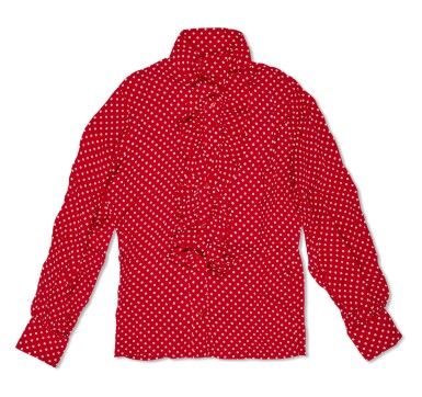 View full screen - View 1 of Lot 21. Ringo Starr | Ruffled red polka dot shirt, worn by Ringo circa 1968.