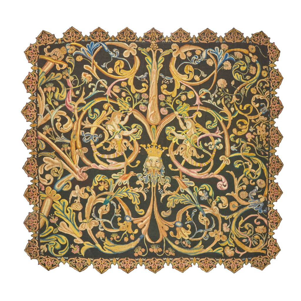 View full screen - View 1 of Lot 192. A PORTUGUESE NEEDLEWORK CARPET, ARRAIOLOS, 18TH CENTURY.