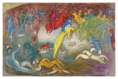 View full screen - View 1 of Lot 13. MARC CHAGALL | CHLOE IS CARRIED OFF BY THE METHYMNEANS (M. 327; SEE C. BKS. 46).