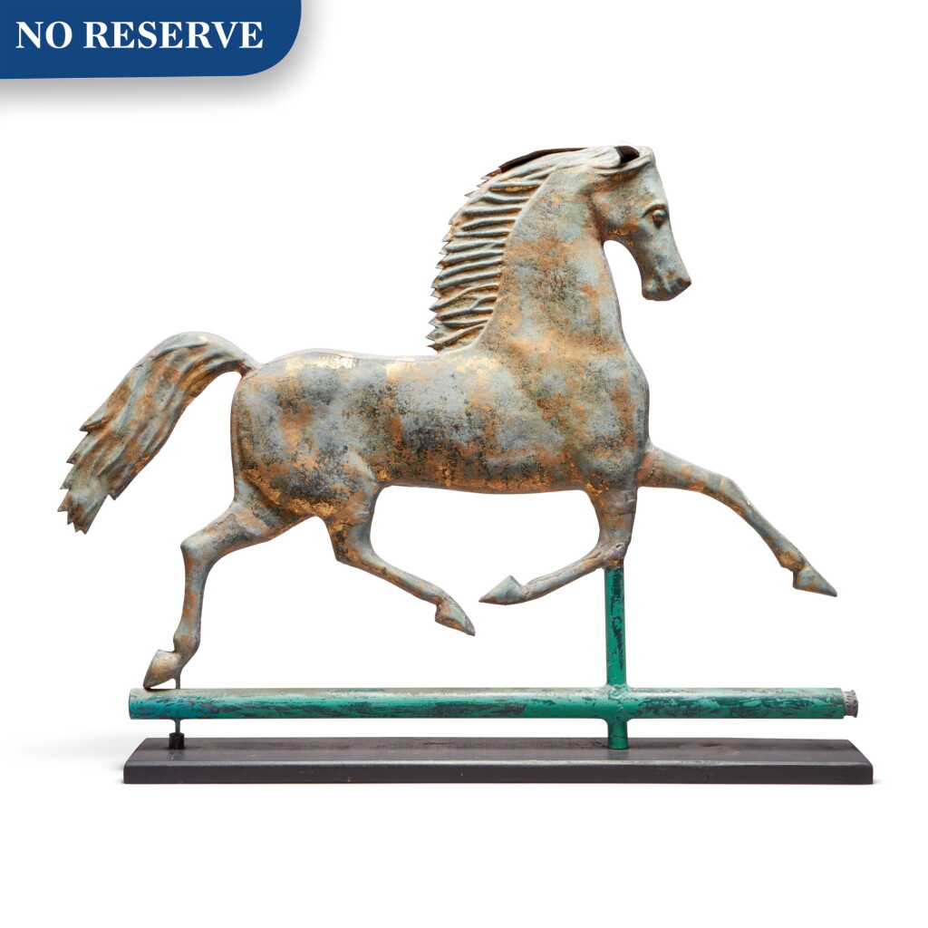 View full screen - View 1 of Lot 367. Molded Copper 'Black Hawk' Horse Weathervane, attributed to Harris and Company, Boston, Massachusetts, circa 1890.