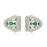 Gem-set and Diamond Double Clip Brooch