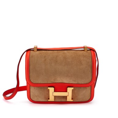 View full screen - View 1 of Lot 150. Limited Edition Alezan Veau Doblis and Capucine Swift Constance 24 Gold Hardware, 2015.