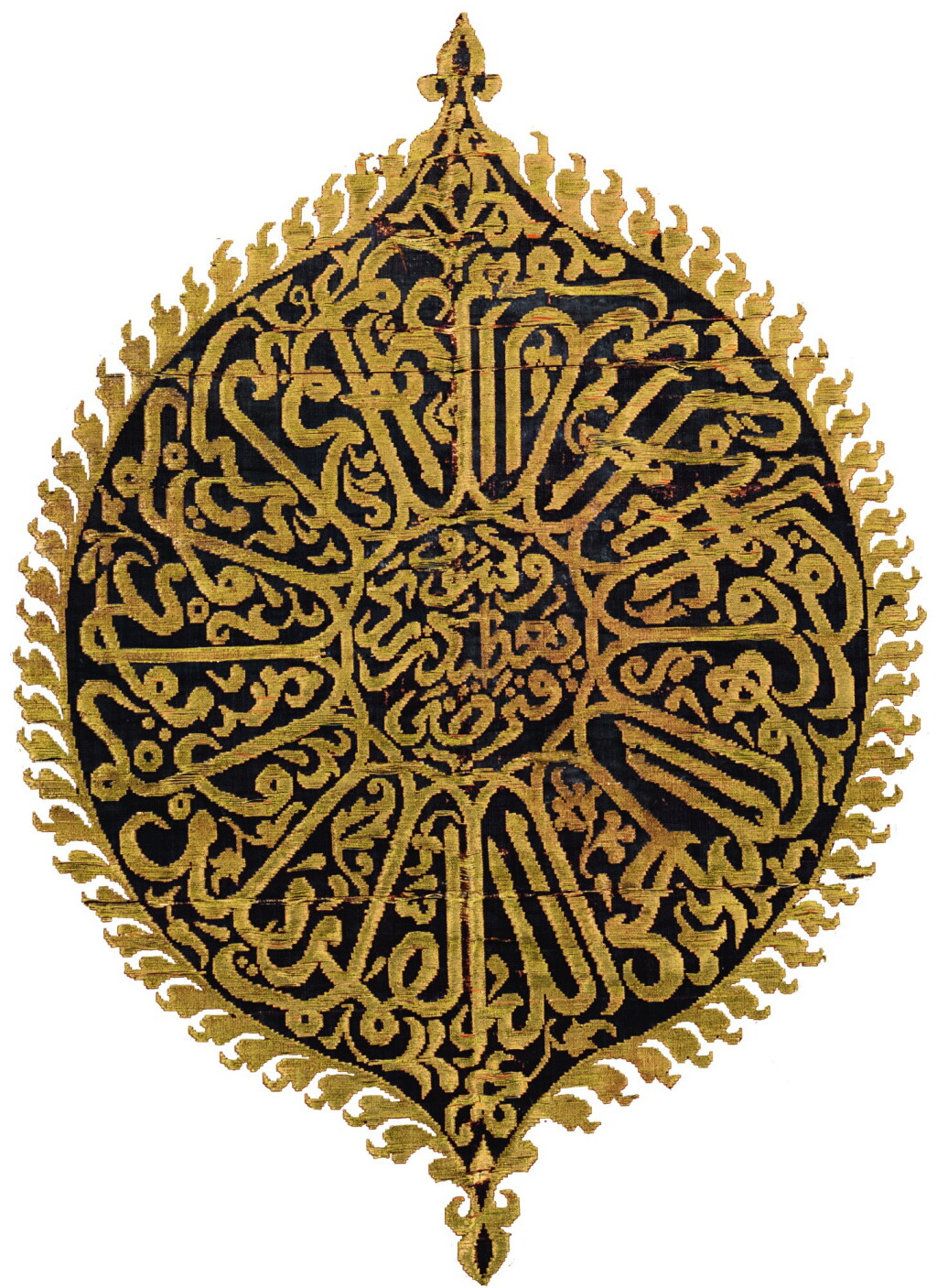 View full screen - View 1 of Lot 207. A RARE MAGHRIBI GILT-METAL THREAD EMBROIDERED CURTAIN OR COVER, NORTH AFRICA, PROBABLY MOROCCO, CIRCA 17TH CENTURY.
