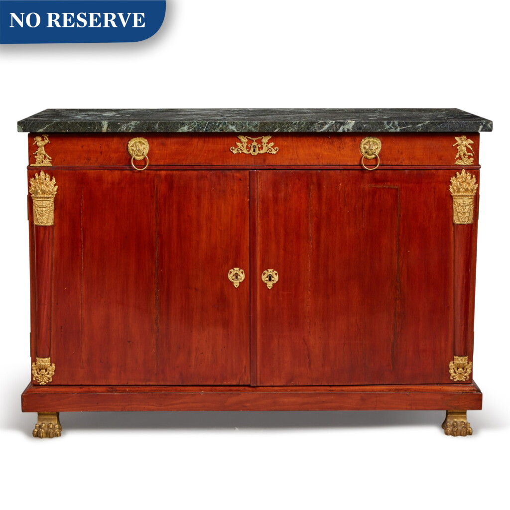 View full screen - View 1 of Lot 258. An Empire Gilt Bronze-Mounted Mahogany Commode, First Quarter 19th Century.