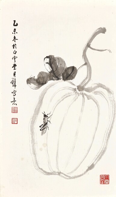 View full screen - View 1 of Lot 3183. 黃君璧 南瓜 | Huang Junbi, Pumpkin.