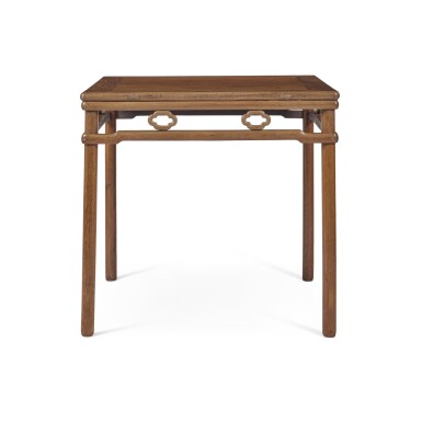 View full screen - View 1 of Lot 1114. A 'tielimu' square table (Fangzhuo), Qing dynasty, 18th / 19th century | 清十八 / 十九世紀 鐵梨木羅鍋棖卡子花方桌.