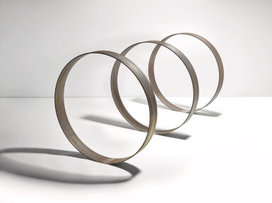 View full screen - View 1 of Lot 70. Three Steel Rings from The Shortest Distance Between Two Points Series.