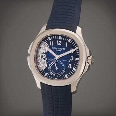 View full screen - View 1 of Lot 133. Reference 5650 Advanced Research Aquanaut | A limited edition white gold automatic dual time wristwatch with date, and day/night indication, Circa 2017.
