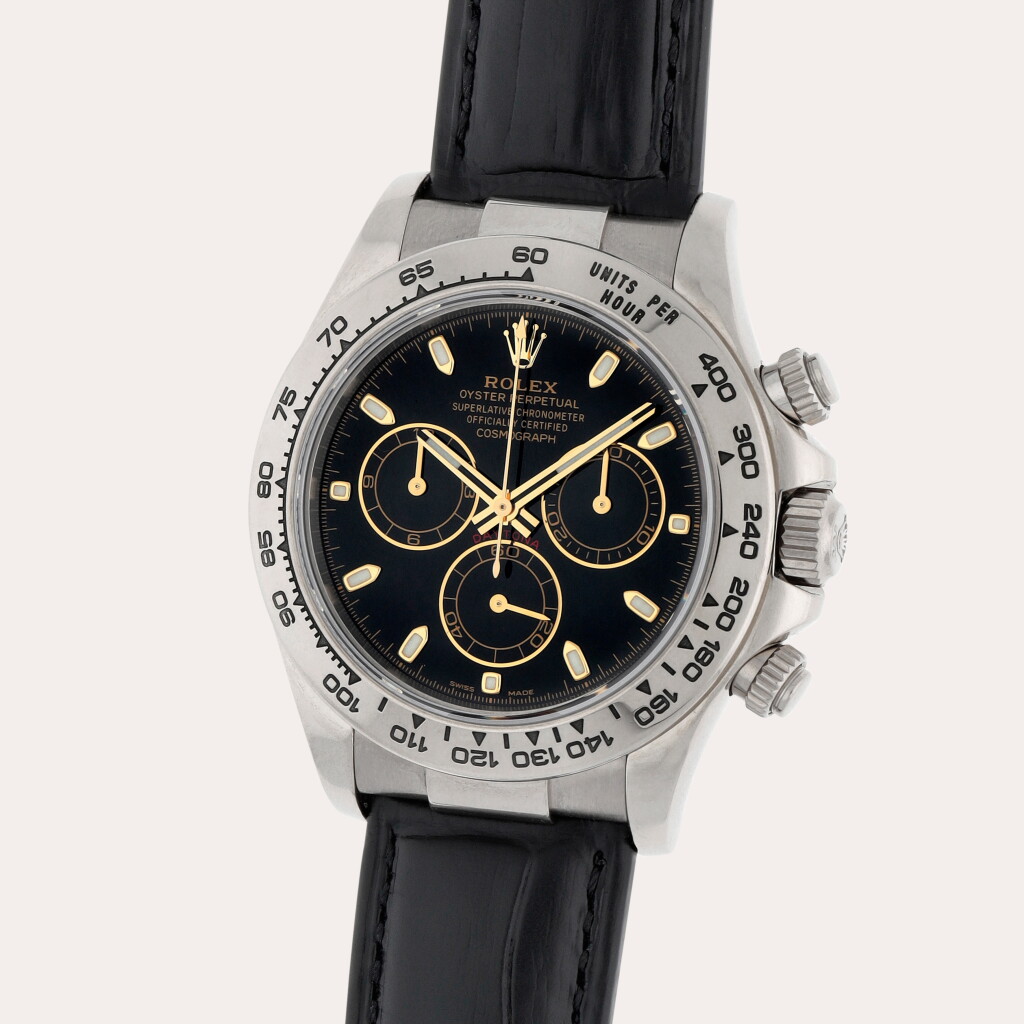 View full screen - View 1 of Lot 265. Daytona, Reference 116519 | A white gold chronograph wristwatch | Circa 2001.
