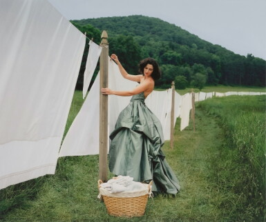 View full screen - View 1 of Lot 243. Zoe Hanging Sheets On Clothesline, Harriman, New York, 2005.