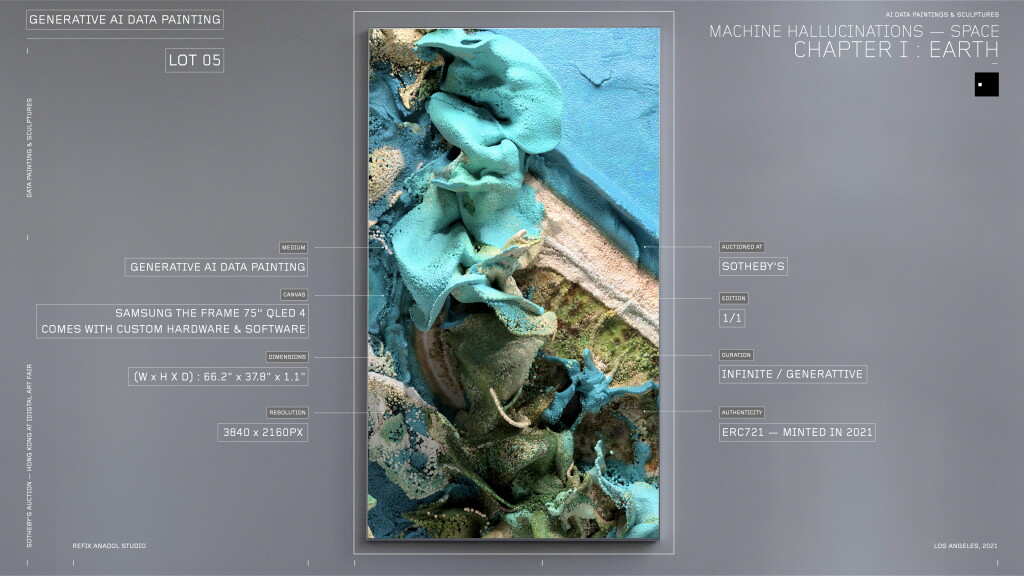 View full screen - View 1 of Lot 5. Machine Hallucinations – Space | Chapter I: Earth (Generative AI Data Painting).
