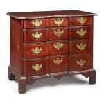 CHIPPENDALE FIGURED MAHOGANY BLOCK-FRONT CHEST OF DRAWERS, BOSTON, MASSACHUSETTS, CIRCA 1770