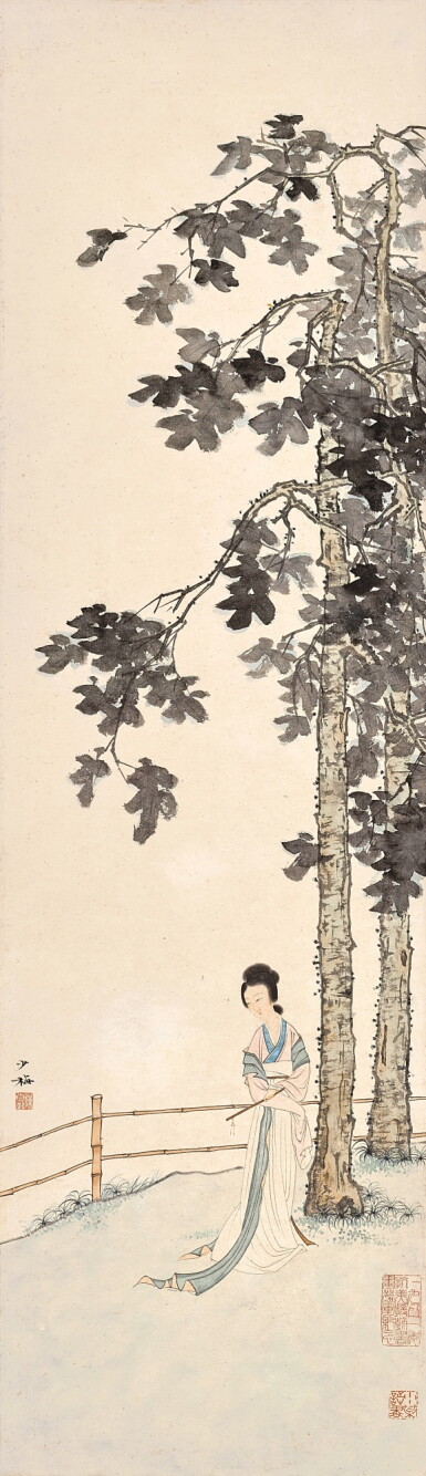 View full screen - View 1 of Lot 3130. 陳少梅 桐蔭倩影 | Chen Shaomei, Lady under the Tung Tree.