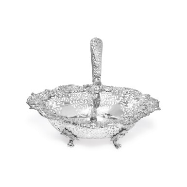 View full screen - View 1 of Lot 218. A George III Silver Cake Basket, S. Herbert & Co., London, 1774.