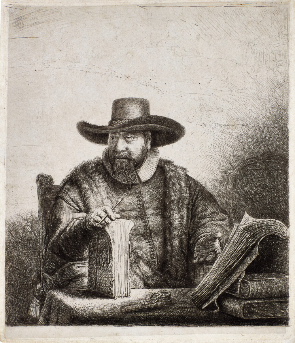 View full screen - View 1 of Lot 59. Cornelis Claesz. Anslo, Preacher (B., Holl. 271; New Holl. 197; H. 187).