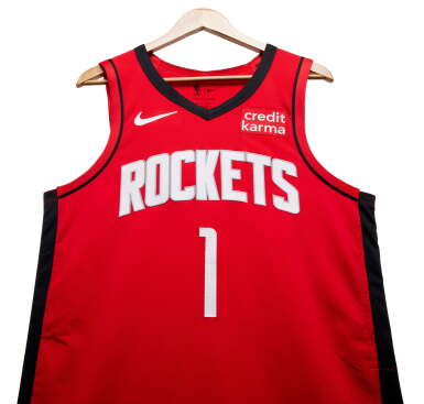 View full screen - View 1 of Lot 50. Amen Thompson 'Rookie Season' Houston Rockets 2023-2024 Game Worn Icon Edition Jersey | Double-Double | 15 rebounds.