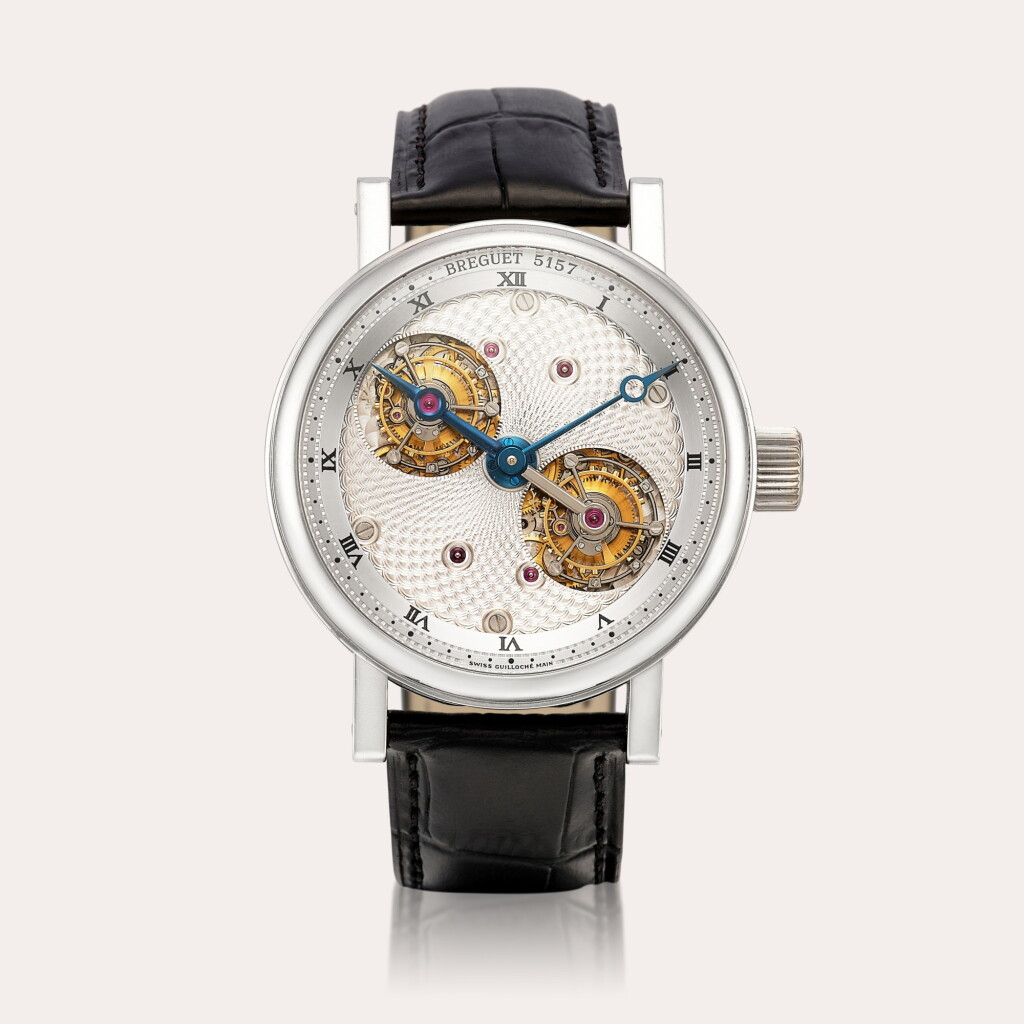 View full screen - View 1 of Lot 213. Reference 5347 Classique 'Grande Complication' | A platinum double tourbillon wristwatch, Circa 2011.