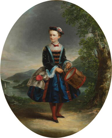 View full screen - View 1 of Lot 52. Portrait of a Girl, Previously called daughter of Homer van Buren (Sara van Buren).