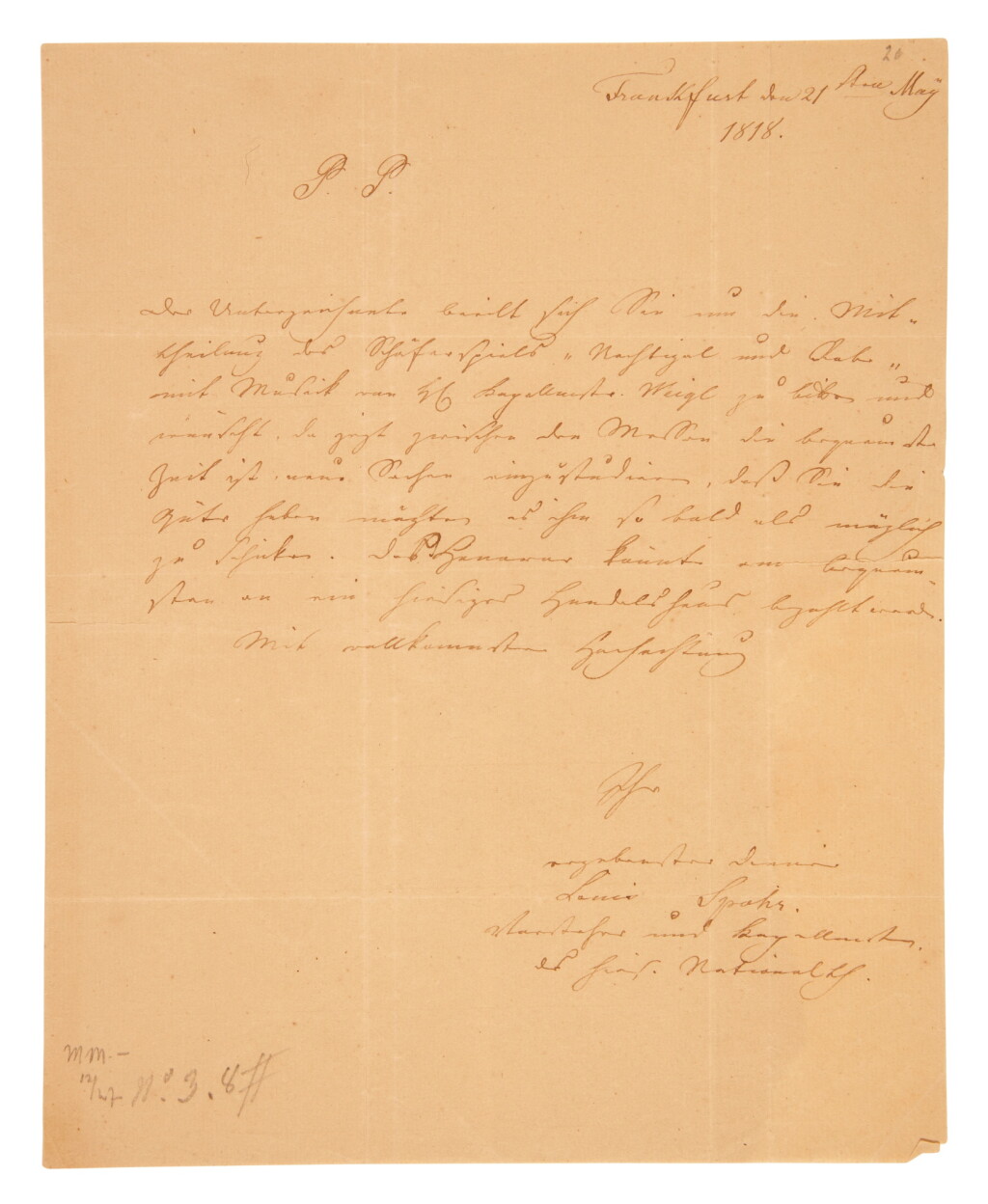 View full screen - View 1 of Lot 138. Composers. Collection of autograph letters, including by Spohr, Spontini, Pacini and Leoncavallo, 1818-1916.