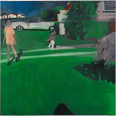 View full screen - View 1 of Lot 403. NOAH DAVIS | UNTITLED (KIDS IN THE FRONT YARD).