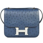 Bleu Saphir Ostrich Mini Constance 18 Palladium Hardware, 2021