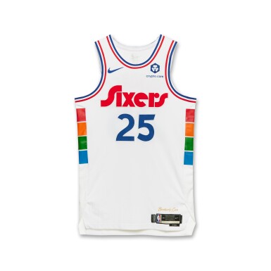 View full screen - View 1 of Lot 146. Lester Quinones Philadelphia 76ers 2024-2025 Game Worn City Edition Jersey .