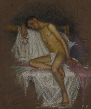 View full screen - View 1 of Lot 694. Naked Youth.