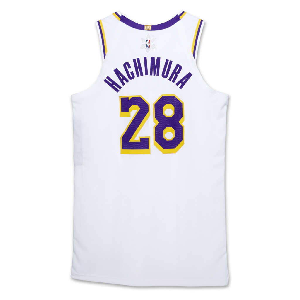 View full screen - View 1 of Lot 18. Rui Hachimura ‘Christmas Day’ Los Angeles Lakers 2023-2024 Game Worn Association Edition Jersey.