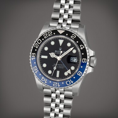 View full screen - View 1 of Lot 165. GMT-Master II 'Batgirl' , Reference 126710BLNR | A stainless steel dual time zone wristwatch with date and bracelet | Circa 2019.