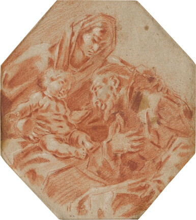 View full screen - View 1 of Lot 197. Recto: The Madonna and Child Verso: Male academy study.