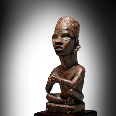 View full screen - View 1 of Lot 64. Kongo-Yombe Seated Figure, Democratic Republic of the Congo.