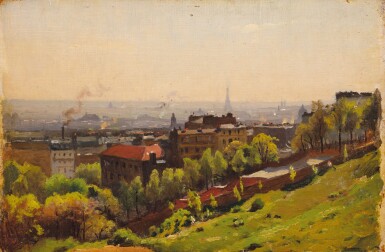 View full screen - View 1 of Lot 389. French 20th Century School, Vue de Paris depuis Montmartre.