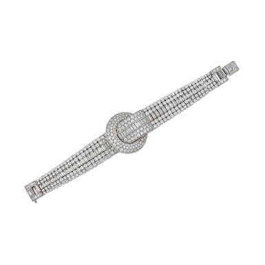 View full screen - View 1 of Lot 161. Diamond Bracelet-Watch, France.