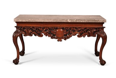 View full screen - View 1 of Lot 111. An Irish George IV Carved Walnut Side Table, Circa 1820.