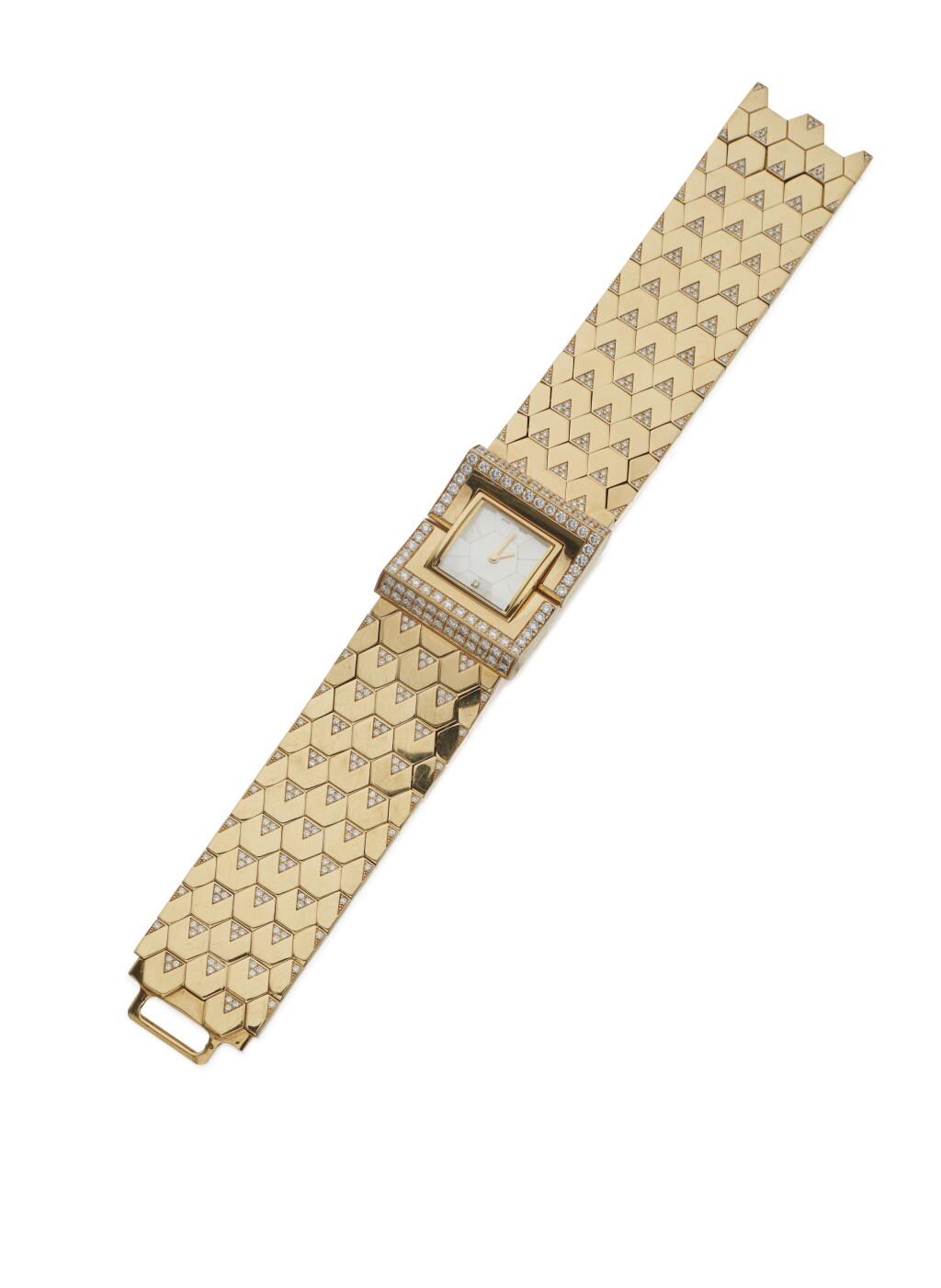 View full screen - View 1 of Lot 61. GOLD, MOTHER-OF-PEARL AND DIAMOND 'LUDO SWING' WRISTWATCH, VAN CLEEF & ARPELS.