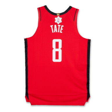 View full screen - View 1 of Lot 55. Jae’Sean Tate ‘Christmas Day’ Houston Rockets 2025-2026 Game Issued Icon Edition Jersey | Probable Wear.