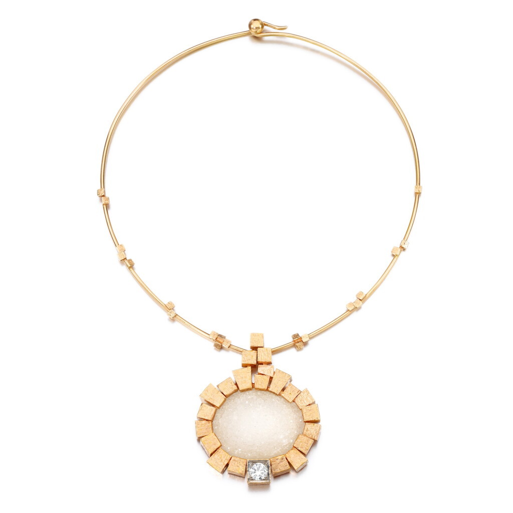 View full screen - View 1 of Lot 33. Quartz and diamond necklace, 2010.