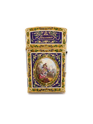 View full screen - View 1 of Lot 117. A gold and enamel souvenir, probably French, late 19th century.