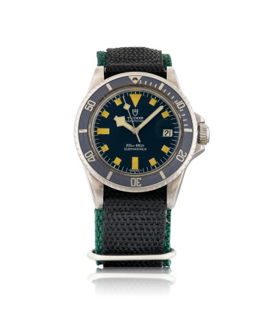 View full screen - View 1 of Lot 8047. TUDOR | SUBMARINER 'SNOWFLAKE', REFERENCE 9411/0, A STAINLESS STEEL WRISTWATCH WITH DATE, CIRCA 1976.