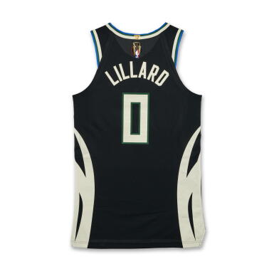 View full screen - View 1 of Lot 8. Damian Lillard 'NBA Cup Finals Championship Clinching' Milwaukee Bucks Game Worn Statement Edition Jersey.