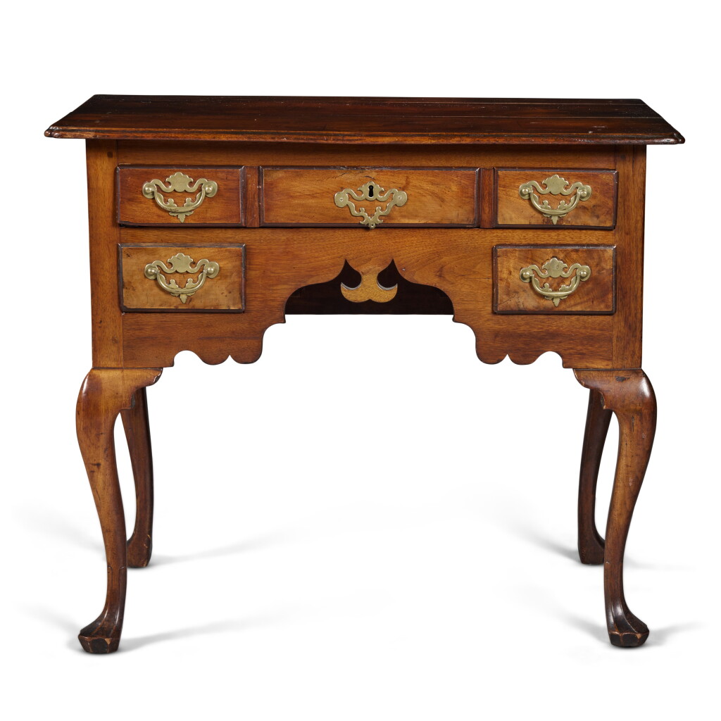 View full screen - View 1 of Lot 1046. Queen Anne Figured Walnut Dressing Table, Philadelphia, Pennsylvania, Circa 1770.