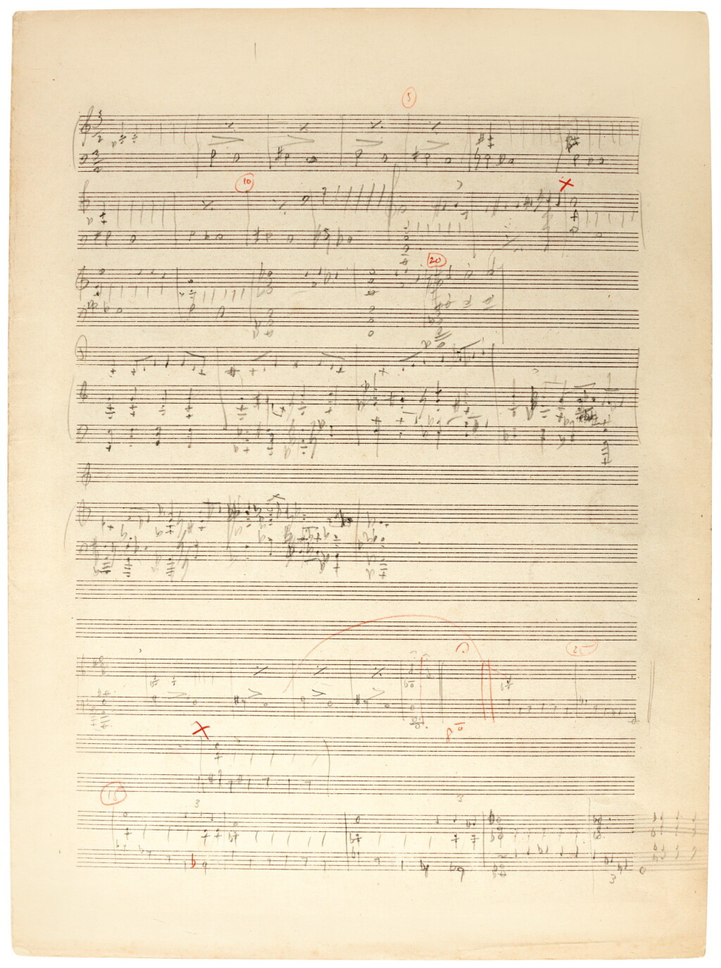 View full screen - View 1 of Lot 43. F. Delius. Collection of autograph working drafts for an unknown set of piano pieces, and other works, c.1920.