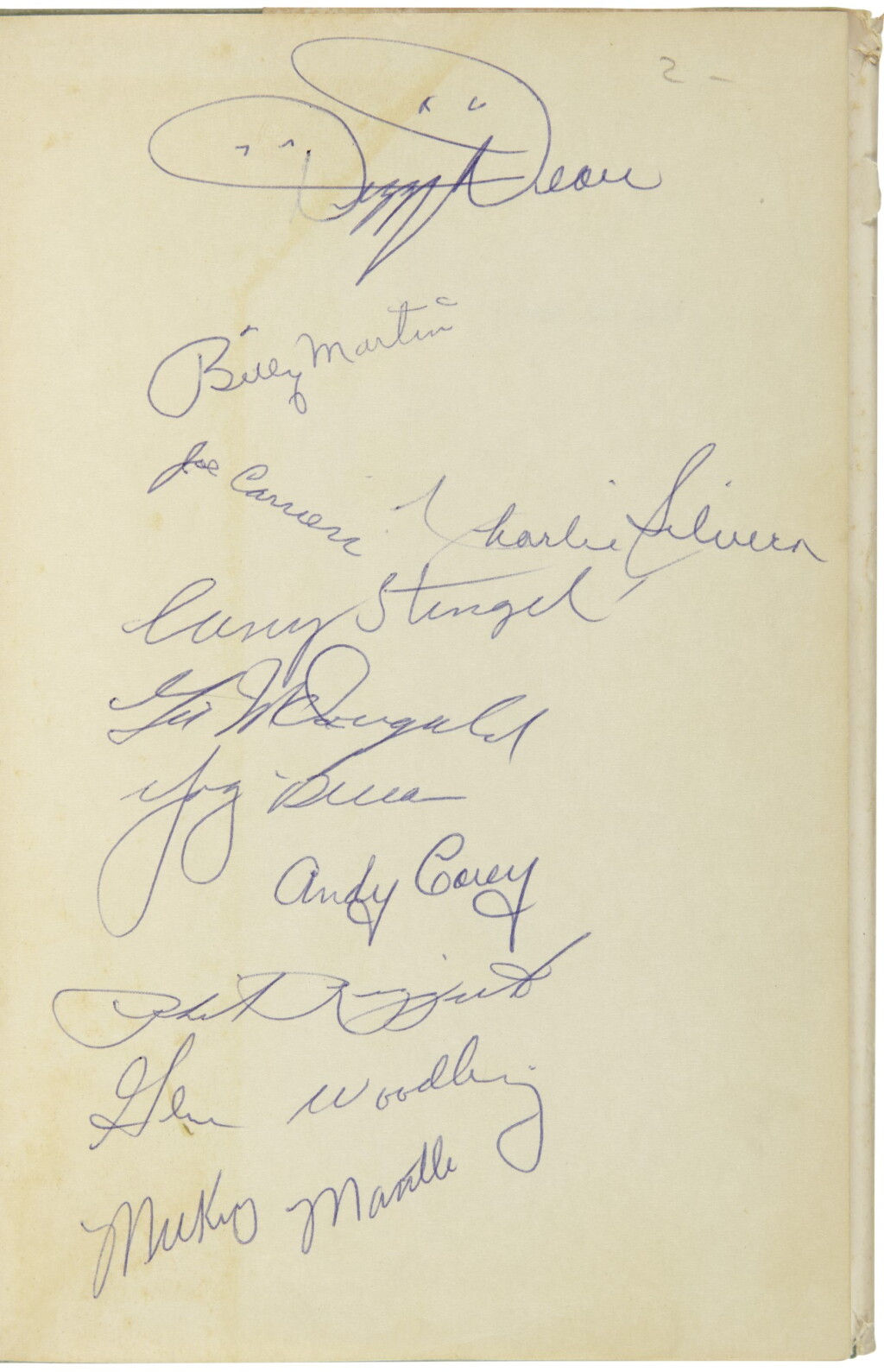 View full screen - View 1 of Lot 2174. Mize, John. How To Hit. First edition, signed by several members of the 1950s Yankees.