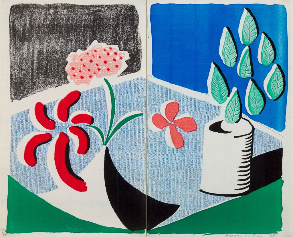 View full screen - View 1 of Lot 102. Red Flowers and Green Leaves, Separate, May.